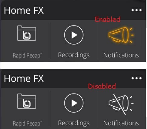home fx enabled and disabled setting
