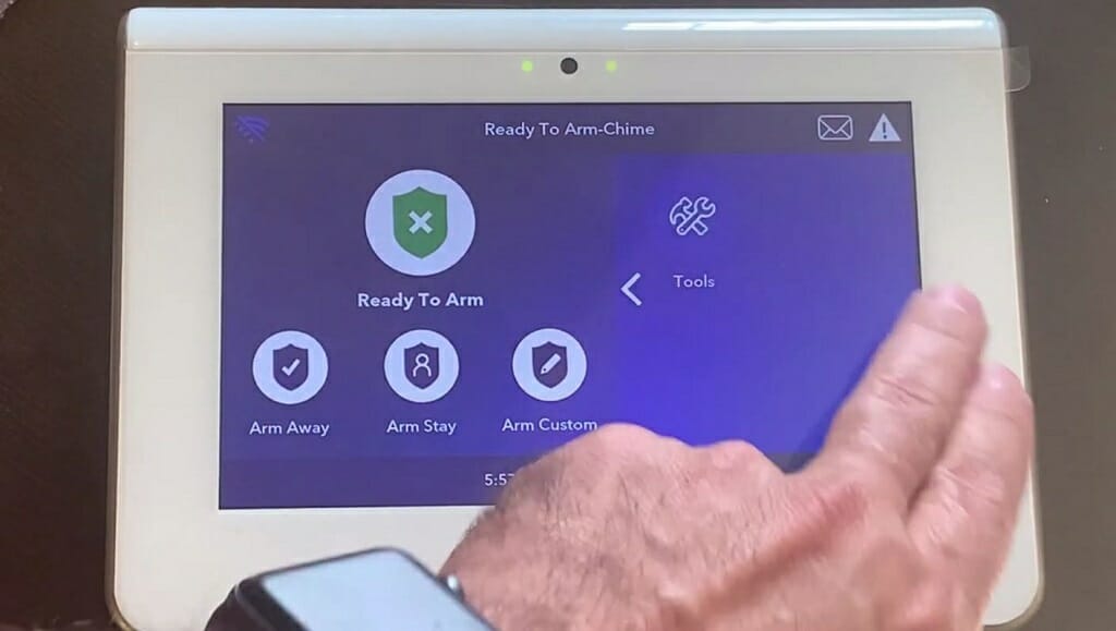 man navigating to ADT's tools setting