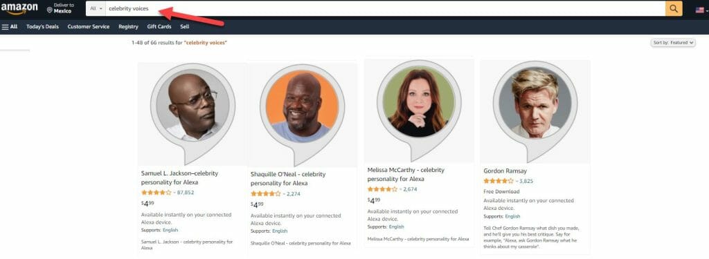 Alexa celebrity voice