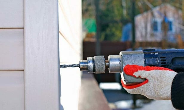 drilling holes on the wall