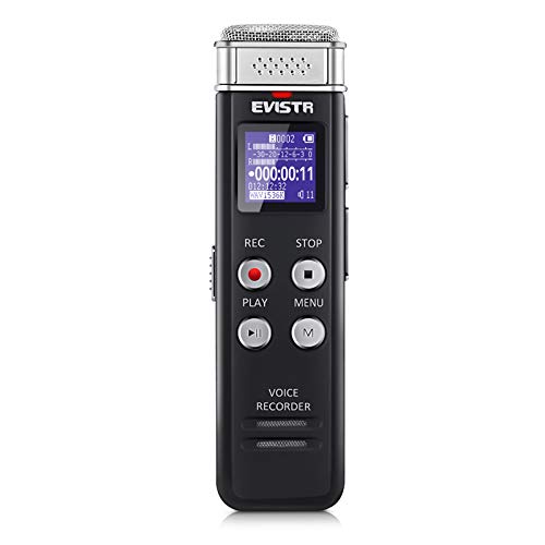 EVISTR 16GB Digital Voice Recorder Voice Activated Recorder with Playback -...