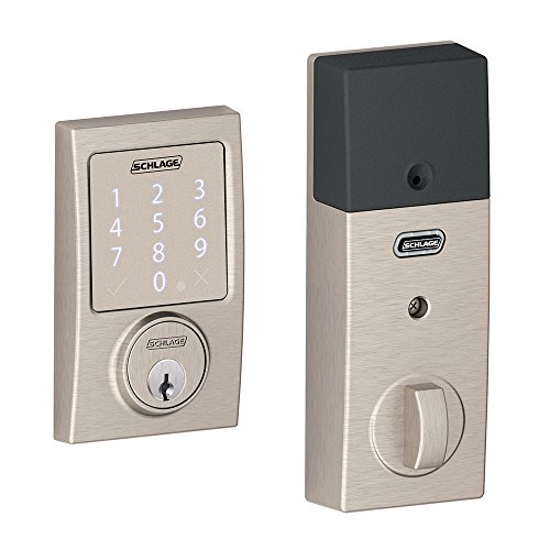 SCHLAGE Sense Smart Deadbolt with Century Trim in Satin Nickel (BE479 CEN...