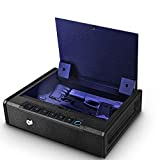 Biometric Gun Safe for Pistols, Quick Access Handgun Safe for Home,...