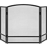 Best Choice Products 47x29in 3-Panel Simple Steel Mesh Fireplace Screen,...