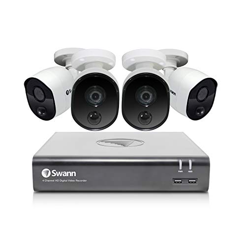 Swann Home Security Camera System with 1TB HDD, 4 Channel 4 Cameras, 1080p...