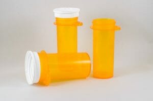 3 empty pill bottle