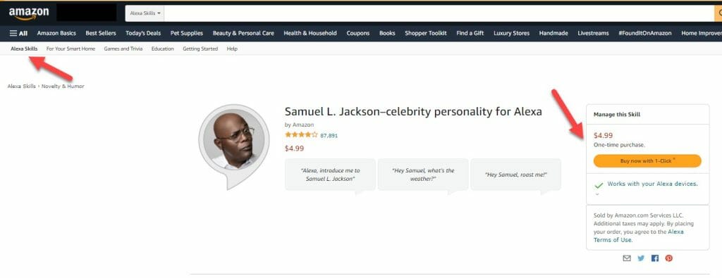 samuel jackson alexa skills