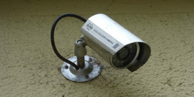 security camera installed on the wall