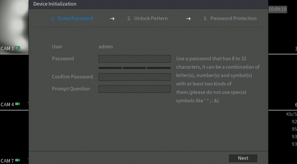 amcrest device initialization
